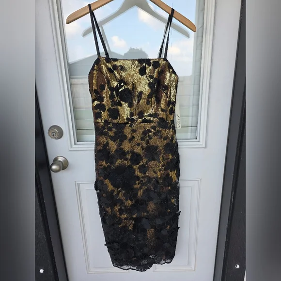 $268 Eliza J Women's Floral-Appliqué Sequinned Dress Sz 2 NWT Cocktail Glam - Picture 4 of 16